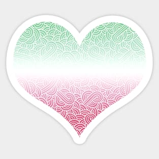 Ombré abrosexual colours swirls doodles heart Sticker